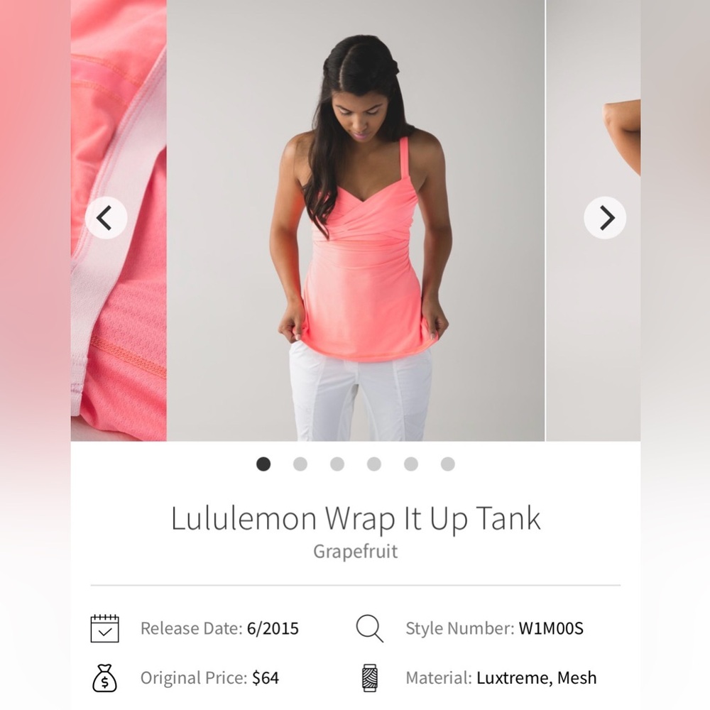Lululemon wrap it up tank top size 6 pink - Picture 7 of 8